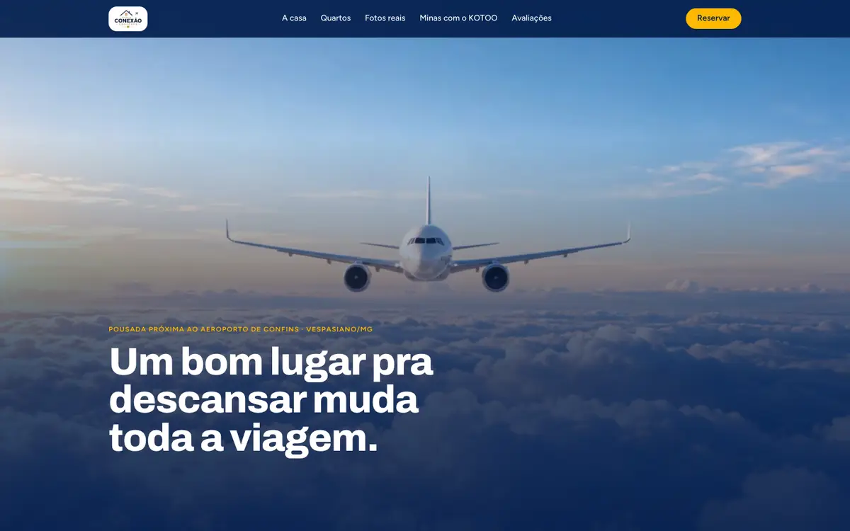 MVP de site para pousada, versão desktop
